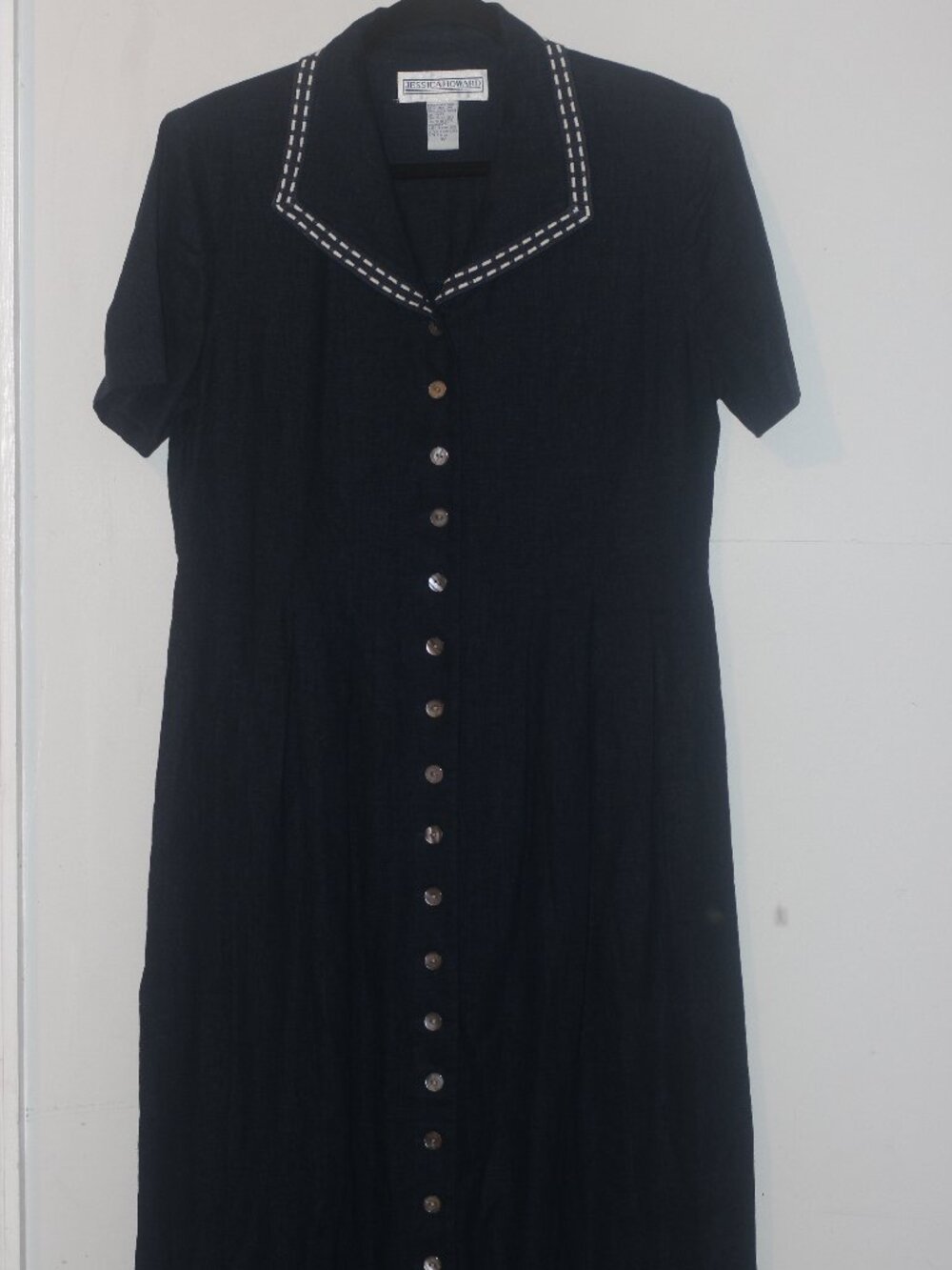 VTG Jessica Howard linen blend button down dress 12